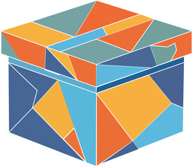 Abstract geometric colorful box vector design