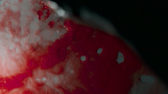 Close-Up of Killer Washing Bloody Hands in Sink or Bathtub After Murder. Bathroom Crime Scene Cleanup, Horror Thriller Blood Splatter Removal, Forensic Evidence Wash, Mystery Aftermath Footage