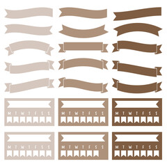 Brown Productivity Digital, Planner stickers, Journal Stickers, Memo notes activity and scrapbook stickers.