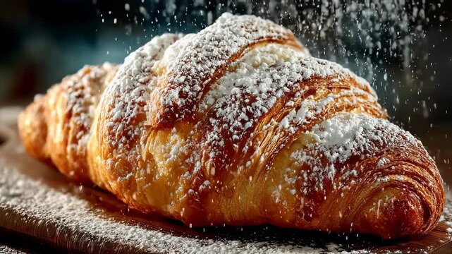 Fresh Croissant with Powdered Sugar