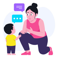 Explaining to a Child   PNG file on transparent background.