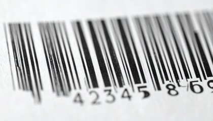 barcode sheet without numbers macro depth matte background minimal layout with open space for text