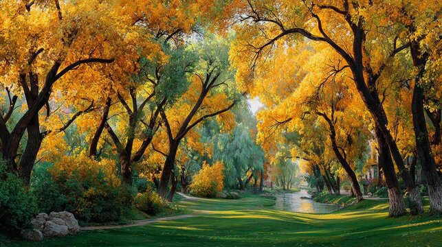 Morning elegance: the majestic glow of an autumn meadow. Professional look. Autumn's mystic dance: meadow bathed in morning light and fog. Creative concept. Editorial style.