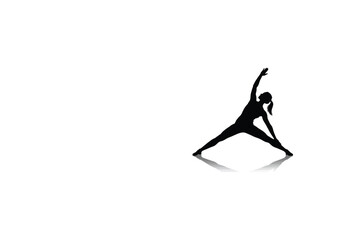 Silhouette of Woman in Triangle Yoga Pose exercise fitness health wellness body stretch strength balance sport active
