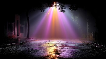 Hi-res tactical asset: uv wet asphalt, multi laser beams, layered smoke, right blank for arrows/text, perfect for esports data stream, tactic breakdown or storyboard