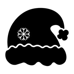 Flat Santa Hat Christmas Icon
