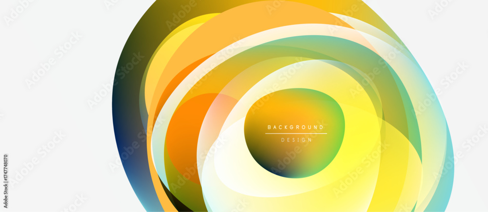 Wall mural abstract concentric layers, vibrant colors blend. modern design, smooth gradients create dynamic vis