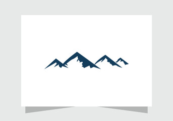 Minimalist Mountain Range Silhouette Logo, Hill Icon vector design