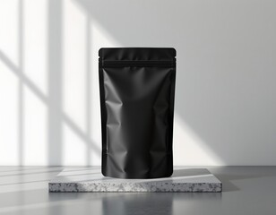 Black Pouch Reflective Surface with Soft Lighting
