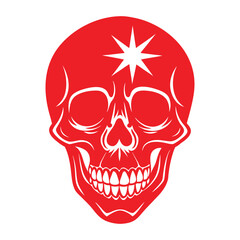 Creative Skull Tattoo Cartoon Vector Icon Illustration