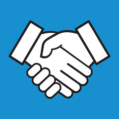 Handshake Cartoon Vector Icon Illustration, Business and Agreement Concept