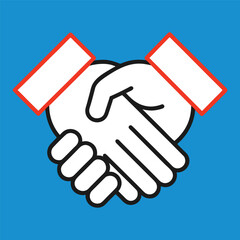 Handshake Cartoon Vector Icon Illustration, Business and Agreement Concept