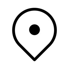 Map pointer icon vector with editable stroke on a transparent background