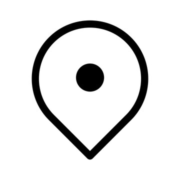 Map pointer icon vector with editable stroke on a transparent background