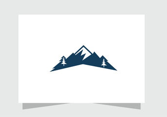 Minimalist Mountain Range Silhouette Logo, Hill Icon vector design