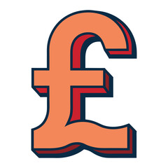 Hand Drawn Doodle Pound Sterling Sign Cartoon Vector Icon Illustration, Currency Concept