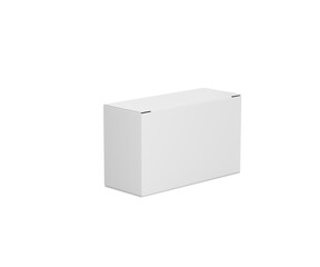 Blank white rectangular box mockup for product packaging or branding. Isolated., 3d illustration