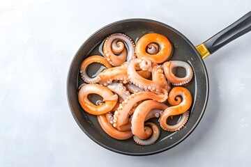 Overhead Shot of Cooked Octopus Tentacles in a Pan