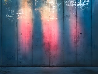 Vibrant Pink and Blue Neon Lights on Concrete Wall Texture