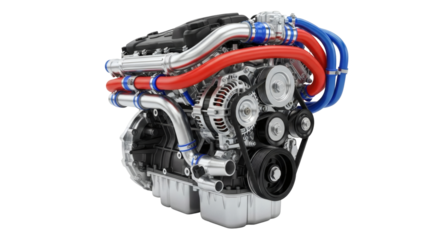 Realistic Car Engine Isolated PNG Mechanical Power Unit
