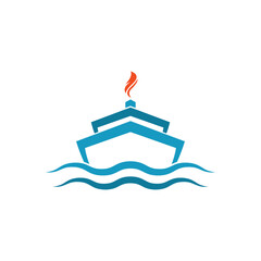 cruise ship icon logo vector icon