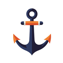 Stylized Flat Anchor Icon