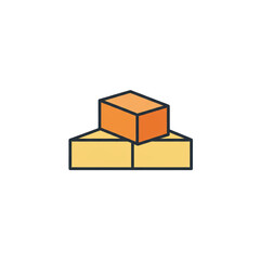 Flat Design Construction Block Icon