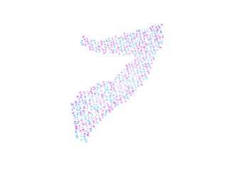Illuminated Somalia Digital Data Map Pink And Blue Neon Glowing Particles 3D Illustration