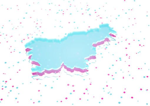 Illuminated Slovenia Data Map Neon Blue Light On Seamless Pattern Background 3D Illustration