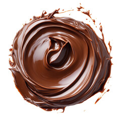Swirl of melted chocolate on transparent background