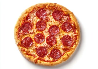 Round pizza topped with pepperoni