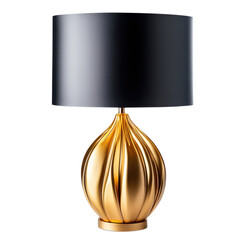 A golden lamp on black on transparent background