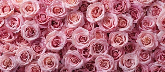 Close-up of many delicate pink roses