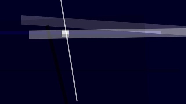 Abstract dark blue background with intersecting white and black lines and translucent rectangles