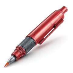 Red pen angled on white background