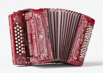 Red accordion, angled view (2)