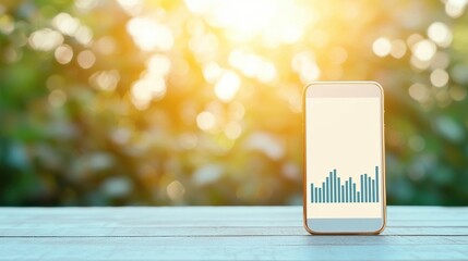 Data Dashboard Illustrating Social Media Mobile phone displaying a social media management dashboard, user friendly interface, ideal for managing social media on the go