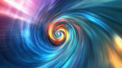 Colorful light vortex creating psychedelic abstract warp tunnel - Powered by Adobe