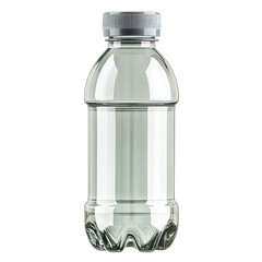A clear plastic bottle on transparent background