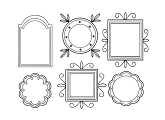 Vintage Ornate Frame Set with Floral and Swirl Design Elements