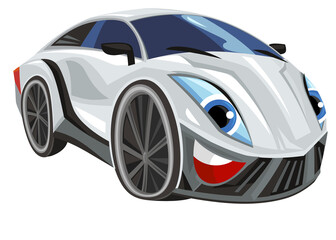 Cartoon street racing car vehicle on white background illustration for children