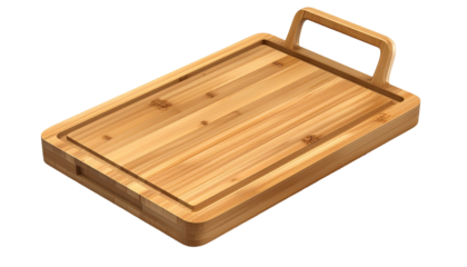 Wooden cutting board with handle