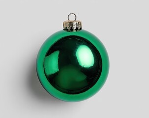 Glossy emerald green Christmas ornament