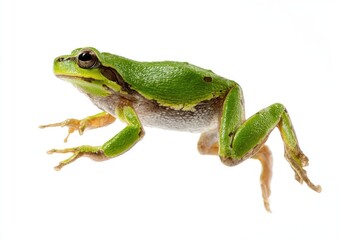 Side view of a vibrant green frog (1)