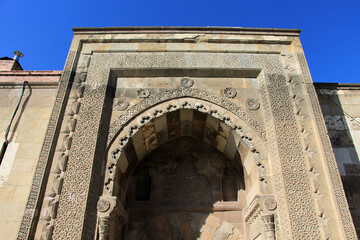 The Muslihiye (Sircali) Madrasa is located in Konya, Turkey. It was built in 1242 during the Seljuk period. An example of the madrasa's wall decorations.