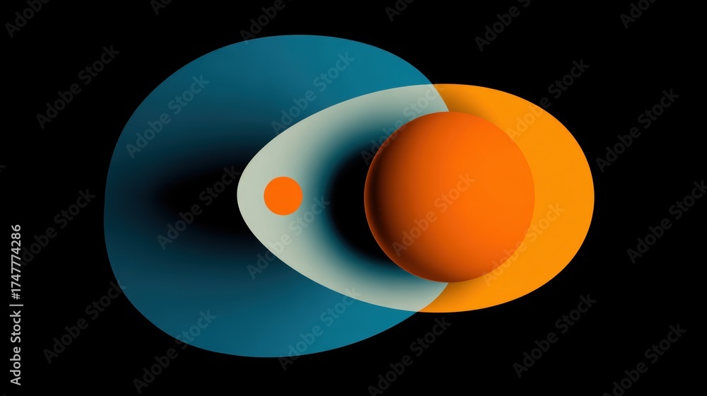 Poster abstract composition of shapes and colors in modern design style