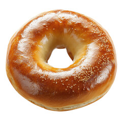 A delicious sesame bagel on transparent background