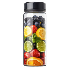 Fruit infused water cup on transparent background