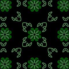 Seamless clover shamrock floral pattern illustration with leaf design vector.