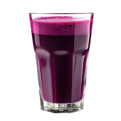 Purple juice in a glass on transparent background